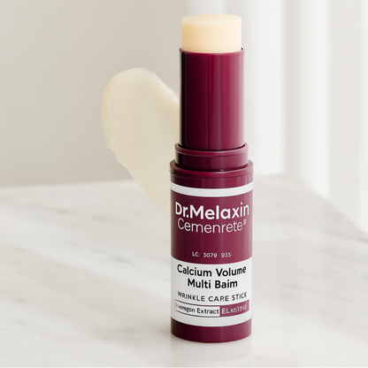Luxury product photo with Dr. Melaxin branding on marble surface